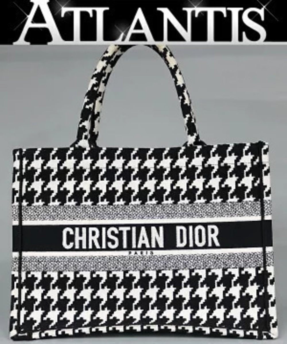 Christian Dior Book Tote Bag Houndstooth